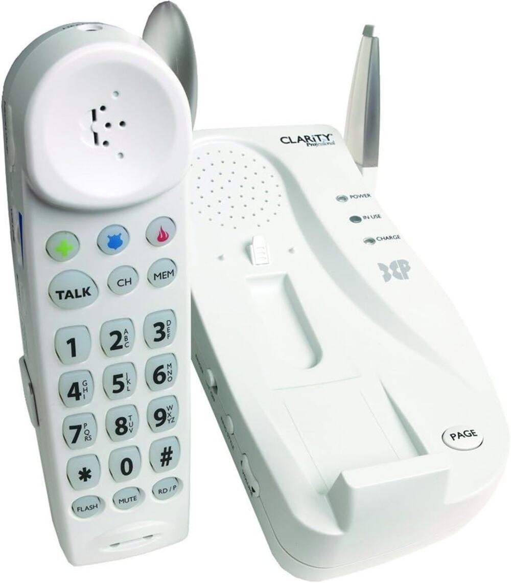 Clarity C4205 2.4GHz Cordless Phone 50-dB Amplification Extra Loud Ringer White